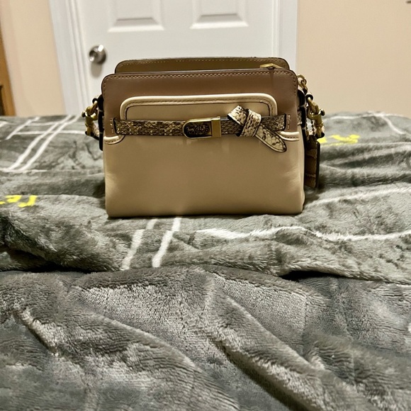 Coach Tate 18 with Genuine Snakeskin with Brass - Picture 2 of 11